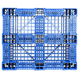 40 x 48 Rackable FDA Plastic Pallet - Polymer Solutions ProGenic 6_ Blue OWS PP-O-40-R4FDA Standing Bottom HeadOn