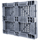 40 x 48 Rackable FDA Plastic Pallet - Polymer Solutions ProGenic 6_Grey OWS PP-O-40-R4FDA-Grey Standing 3-4 Bottom