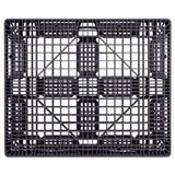 40 x 48 Rackable Fire Retardant Plastic Pallet - Polymer Solutions ProGenic 6_ Black Fire Retardant OWS PP-O-40-R4FM Standing Top HeadOn