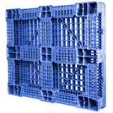 40 x 48 Rackable FM Fire-Retardant Plastic Pallet - Blue - Polymer Solutions Progenic 6 Blue Fire Retardant OWS PP-O-40-R4FM- Blue - 3-4 Bottom