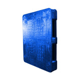 40 x 48 Rackable Plastic FDA Approved Solid Plastic Pallet - Blue - Polymer Solutions 8301 OWS PP-S-40-R7FDA-Blue Standing 3-4
