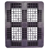40 x 48 Rackable Ventilated Plastic Pallet - Black - Polymer Solutions DLR Black OWS PP-O-40-R7FM-Black Standing Top HeadOn