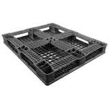 40 x 48 Stackable Fire Retardant Plastic Pallet - Black - Polymer Solutions ProGenic-LD OWS PP-O-40-S4FM-Black Repose Bottom