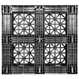 44 x 48 Rackable Stackable Fire Retardant Plastic Pallet - Greystone GS.44.48.000 OWS PP-O-4448-R Standing Bottom HeadOn