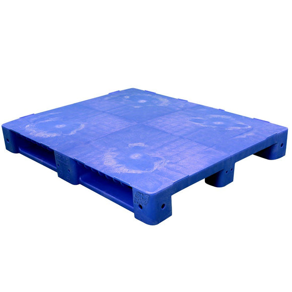 40 x 48 Rackable Plastic FDA Approved Solid Deck Plastic Pallet - Blue