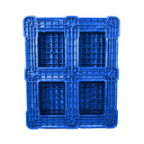 40 x 48 Rackable Plastic FDA Approved Solid Plastic Pallet - Blue - Polymer Solutions 8301 OWS PP-S-40-R7FDA-Blue Standing bottom head on