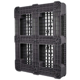 40 x 48 Rackable Ventilated Plastic Pallet - Black - Polymer Solutions DLR Black OWS PP-O-40-R7FM-Black 3-4 Bottom