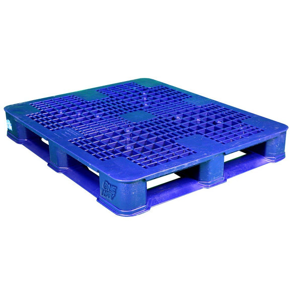 40 x 48 Rackable Ventilated Plastic Pallet - Blue - Polymer Solutions DLR Blue OWS PP-O-40-R7FM-Blue Repose Top