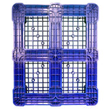 40 x 48 Rackable Ventilated Plastic Pallet - Blue - Polymer Solutions DLR Blue OWS PP-O-40-R7FM-Blue Standing Bottom HeadOn